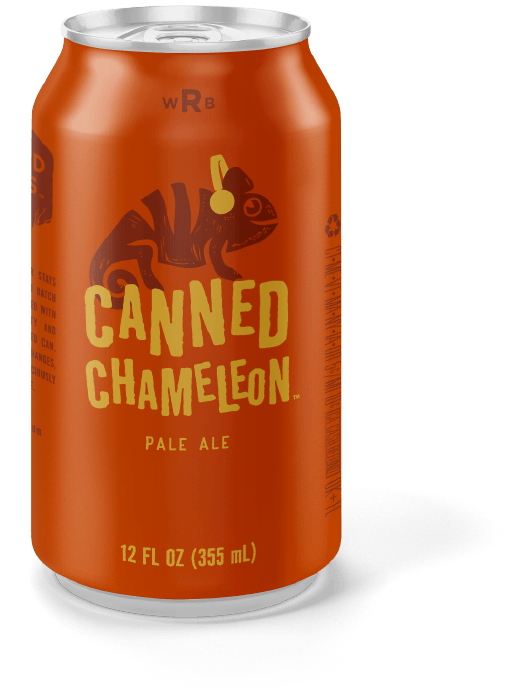 Canned Chameleon Pale Ale beer orange can