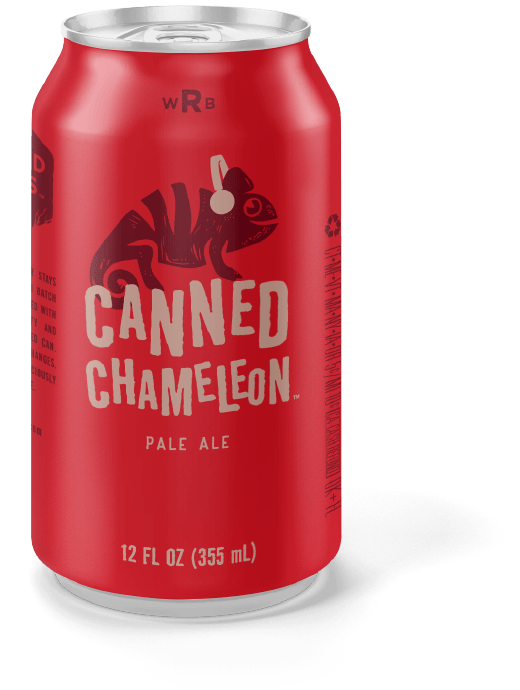 Canned Chameleon Pale Ale beer red can